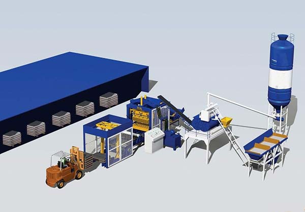 Fully automatic brick machine equipment workflow