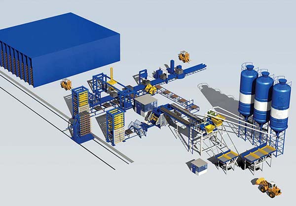 Fully automatic brick machine equipment workflow